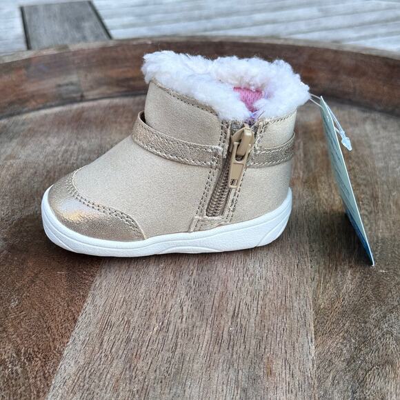 Stride Rite 360 Zia Champagne Boots Size 3M Golden Little Kids Fashion Boots New - Picture 4 of 9